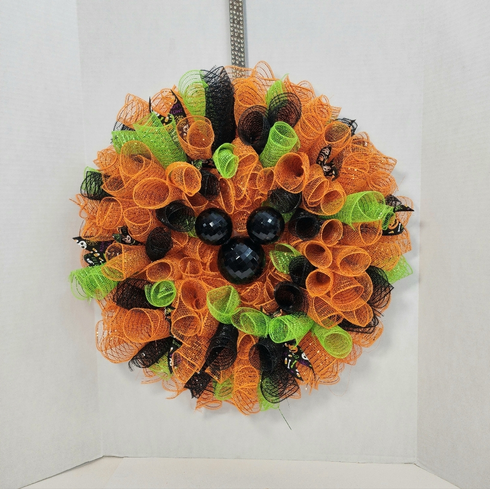 Disney Inspired Festive Halloween Wreath - Green, Orange, Black